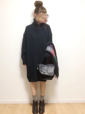「リップスター」｜「アイテム（ブーツ）」を使った、i-waさん（レディース・152cm）の秋コーディネート
