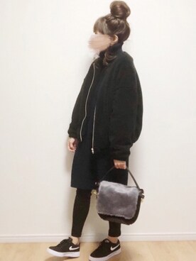 「リップスター」｜「アイテム（その他アウター）」を使った、i-waさん（レディース・152cm）の冬コーディネート