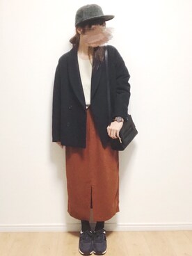 「studio CLIP（スタディオクリップ）のアイテム（ピーコート）」を使った、i-waさん（レディース・152cm）の冬コーディネート