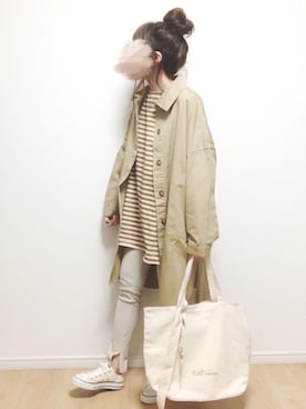 「CIAOPANIC TYPY（チャオパニックティピー）のアイテム（レッグウェア）」を使った、i-waさん（レディース・153cm）の春コーディネート