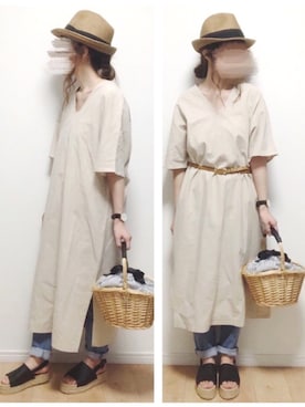 「La-gemme」｜「アイテム（帽子）」を使った、i-waさん（レディース・153cm）の春コーディネート