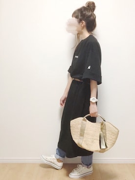 「KANGOL（カンゴール）のアイテム（ワンピース/ドレス）」を使った、i-waさん（レディース・153cm）の夏コーディネート
