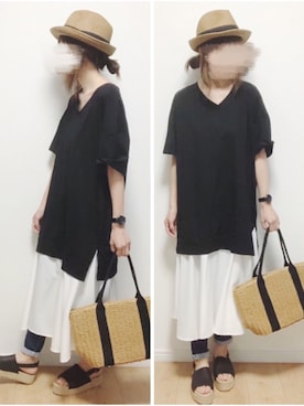 「bodurine（ボドゥリネ）のアイテム」を使った、i-waさん（レディース・153cm）の夏コーディネート