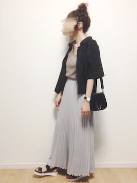 「interstaple（インターステイプル）のアイテム」を使った、i-waさん（レディース・153cm）の夏コーディネート