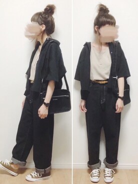 「LOWRYS FARM（ローリーズファーム）のショートＣＰＯシャツ　841006（シャツ/ブラウス）」を使った、i-waさん（レディース・153cm）の夏コーディネート