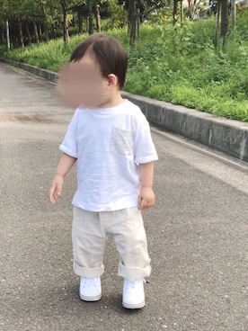 「アイテム（ママ＆ベビー、ホワイト系）」を使った、i-waさん（キッズ・80cm）の秋コーディネート