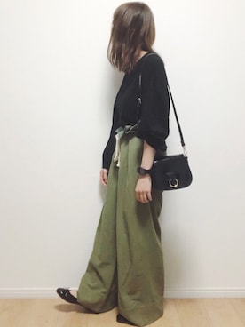 「interstaple（インターステイプル）のアイテム」を使った、i-waさん（レディース・153cm）の秋コーディネート