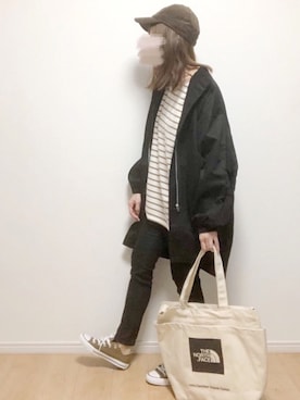 「JUNOAH（ジュノア）のアイテム（ブルゾン）」を使った、i-waさん（レディース・153cm）の秋コーディネート