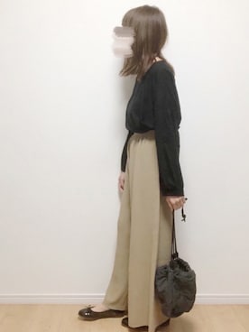 「CONVERSE（コンバース）の【CONVERSE】キルトリバ巾着（ショルダーバッグ）」を使った、i-waさん（レディース・153cm）の秋コーディネート