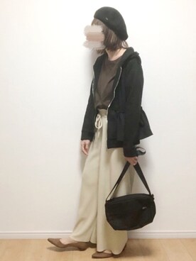 「STARTER（スターター）のアイテム（バッグ）」を使った、i-waさん（レディース・153cm）の秋コーディネート