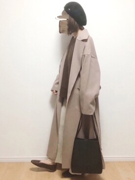 「reca（レカ）のアイテム（チェスターコート）」を使った、i-waさん（レディース・153cm）の秋コーディネート