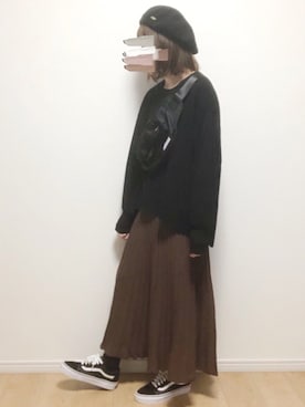 「aic」｜「アイテム（ハンチング/ベレー帽）」を使った、i-waさん（レディース・153cm）の秋コーディネート