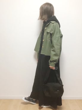 「STARTER（スターター）のアイテム（バッグ）」を使った、i-waさん（レディース・153cm）の秋コーディネート