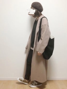 「reca（レカ）のアイテム（チェスターコート）」を使った、i-waさん（レディース・153cm）の秋コーディネート