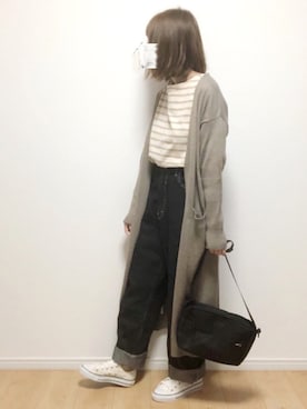 「STARTER（スターター）のアイテム（バッグ）」を使った、i-waさん（レディース・153cm）の冬コーディネート