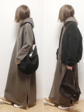 「STARTER（スターター）のアイテム（バッグ）」を使った、i-waさん（レディース・153cm）の冬コーディネート