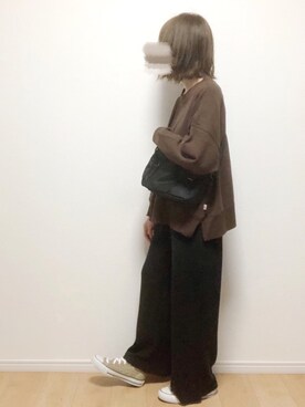 「STARTER（スターター）のアイテム（バッグ）」を使った、i-waさん（レディース・153cm）の冬コーディネート