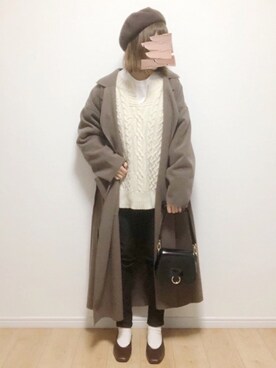 「interstaple（インターステイプル）のアイテム」を使った、i-waさん（レディース・153cm）の冬コーディネート
