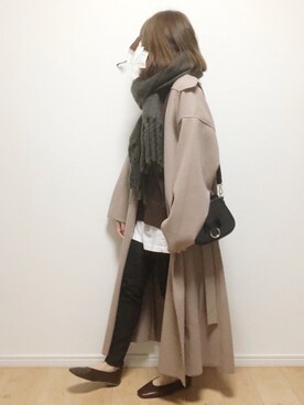 「reca（レカ）のアイテム（チェスターコート）」を使った、i-waさん（レディース・153cm）の冬コーディネート
