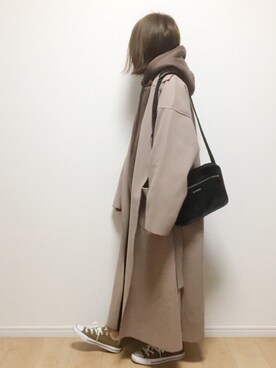 「reca（レカ）のアイテム（チェスターコート）」を使った、i-waさん（レディース・153cm）の冬コーディネート