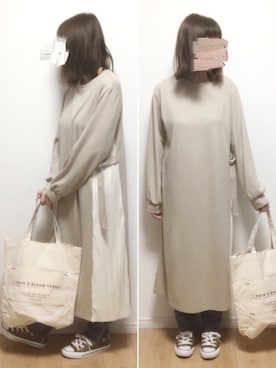 「リップスター」｜「アイテム（ワンピース/ドレス）」を使った、i-waさん（レディース・153cm）の春コーディネート