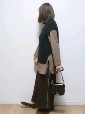 「interstaple（インターステイプル）のアイテム」を使った、i-waさん（レディース・153cm）の秋コーディネート
