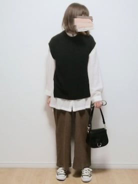 「interstaple（インターステイプル）のアイテム」を使った、i-waさん（レディース・153cm）の秋コーディネート