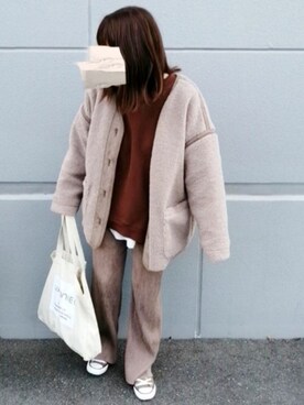 「CONVERSE（コンバース）の【CONVERSE】(コンバース)NEXTAR　ネクスター110 SCOX（スニーカー）」を使った、i-waさん（レディース・153cm）の冬コーディネート