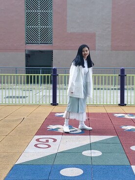 「PLAIN CLOTHING（プレーンクロージング）のアイテム（スニーカー）」を使った、WYMさん（レディース・167cm）の春コーディネート