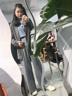 「PULL&BEAR（プルアンドベア）のアイテム（フォーマルスーツ/小物）」を使った、WYMさん（レディース・167cm）の冬コーディネート