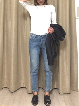 「シンプルおしゃれが好き」｜「アイテム（ライダースジャケット）」を使った、miyuさん（レディース・160cm）の秋コーディネート