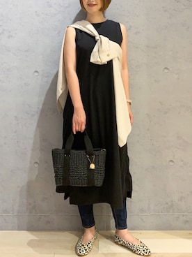 「ワンピース×デニム」｜hanaeさん（レディース・160cm）の夏コーディネート