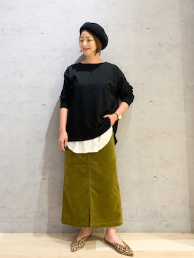 「レプシィム(LEPSIM)」｜「アイテム（ハンチング/ベレー帽）」を使った、hanaeさん（レディース・160cm）の秋コーディネート