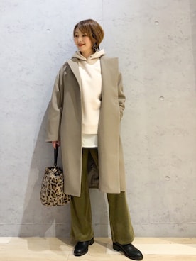 「レプシィム(LEPSIM)」｜「アイテム（チェスターコート）」を使った、hanaeさん（レディース・160cm）の秋コーディネート