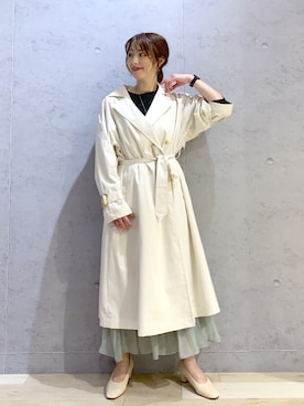 「LEPSIM（レプシィム）のアイテム（トレンチコート）」を使った、hanaeさん（レディース・160cm）の冬コーディネート