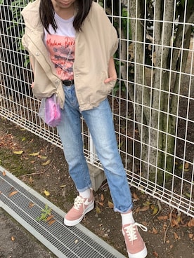 「おさんぽスタイル」｜「アイテム（ジャケット/アウター）」を使った、かなチャ💕💕さん（レディース・157cm）の春コーディネート