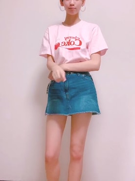 「ジーンズコーデ」｜「アイテム（スカート）」を使った、かなチャ💕💕さん（レディース・157cm）の夏コーディネート