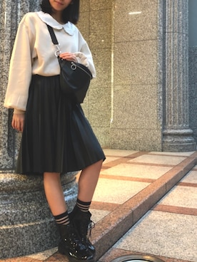 「GRL（グレイル）のアイテム（ボディバッグ/ウエストポーチ）」を使った、かなチャ💕💕さん（レディース・157cm）の秋コーディネート