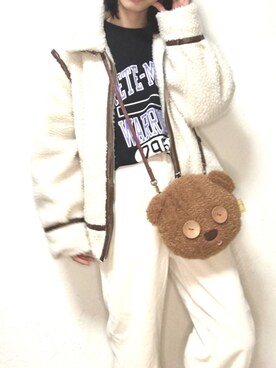 「USJ」｜「アイテム（その他アウター）」を使った、かなチャ💕💕さん（レディース・157cm）の冬コーディネート