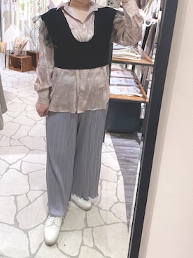 「店頭コーデ」｜まゆさんさん（レディース・157cm）の春コーディネート