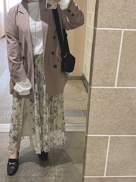 「PAGEBOY（ページボーイ）のWEB限定アイテム / 2WAYレイヤードロンT（Tシャツ/カットソー）」を使った、まゆさんさん（レディース・157cm）の春コーディネート