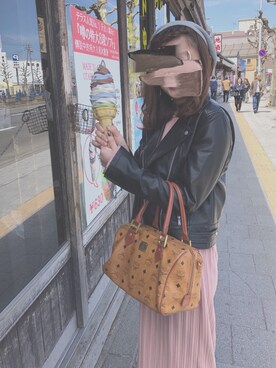 「ライタースジャケット」｜「アイテム（ワンピース/ドレス）」を使った、ｌｅｍｏｎ:）さん（レディース・158cm）の春コーディネート