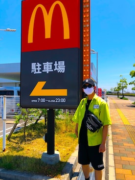 「instagramフォローお願いします」｜「アイテム（帽子）」を使った、TAKEさん（メンズ・175cm）の夏コーディネート