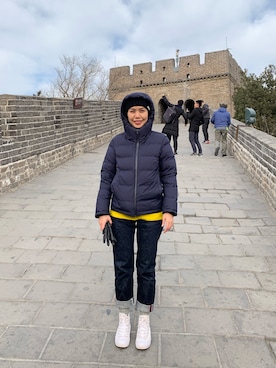 「SAINT JAMES（セントジェームス）のアイテム（帽子）」を使った、薄荷糖さん（レディース・163cm）の冬コーディネート