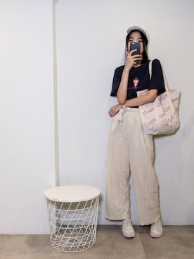 「uniform experiment」｜「アイテム（キャップ）」を使った、Imbygさん（レディース・173cm）の春コーディネート