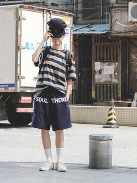 「UNDEFEATED （アンディフィーテッド）のアイテム（キャップ）」を使った、Imbygさん（レディース・173cm）の春コーディネート