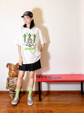 「CHUMS（チャムス）のアイテム（キャップ）」を使った、Imbygさん（レディース・173cm）の夏コーディネート