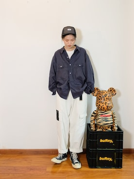 「CHUMS（チャムス）のアイテム（キャップ）」を使った、Imbygさん（レディース・173cm）の夏コーディネート