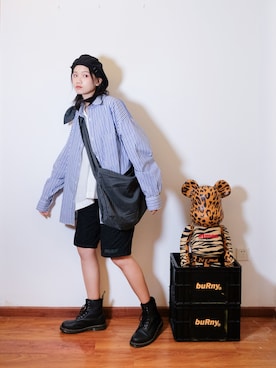 「盐系风格」｜「アイテム（ハンチング/ベレー帽）」を使った、Imbygさん（レディース・173cm）の秋コーディネート