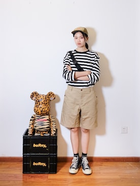 「CHUMS（チャムス）のアイテム（キャップ）」を使った、Imbygさん（レディース・173cm）の秋コーディネート